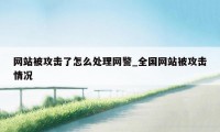 网站被攻击了怎么处理网警_全国网站被攻击情况