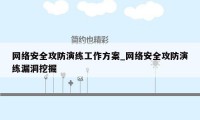 网络安全攻防演练工作方案_网络安全攻防演练漏洞挖掘