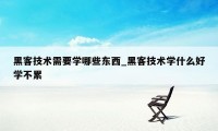黑客技术需要学哪些东西_黑客技术学什么好学不累