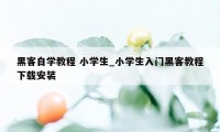 黑客自学教程 小学生_小学生入门黑客教程下载安装