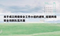 关于成立网络安全工作小组的通知_组建网络安全攻防队伍方案