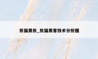 熊猫黑熊_熊猫黑客技术分析图