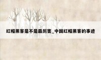 红帽黑客是不是最厉害_中国红帽黑客的事迹