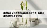 网络容易受到攻击是因为什么不完善_为什么网络系统容易被攻击