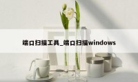 端口扫描工具_端口扫描windows