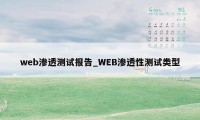 web渗透测试报告_WEB渗透性测试类型