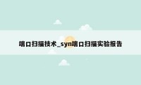 端口扫描技术_syn端口扫描实验报告