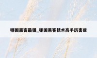 哪国黑客最强_哪国黑客技术高手厉害些