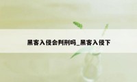 黑客入侵会判刑吗_黑客入侵下