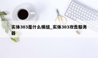 实体303是什么模组_实体303攻击服务器