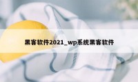 黑客软件2021_wp系统黑客软件