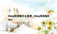 0day攻击是什么意思_0day攻击加ddos
