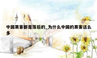 中国黑客都是落后的_为什么中国的黑客这么多