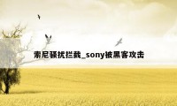 索尼骚扰拦截_sony被黑客攻击