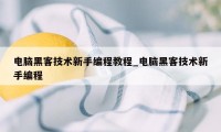 电脑黑客技术新手编程教程_电脑黑客技术新手编程