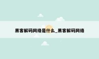 黑客解码网络是什么_黑客解码网络