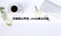 扫描端口开放_csvip端口扫描