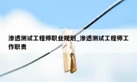 渗透测试工程师职业规划_渗透测试工程师工作职责
