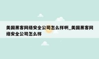 美国黑客网络安全公司怎么样啊_美国黑客网络安全公司怎么样