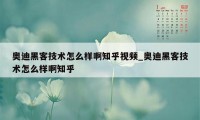 奥迪黑客技术怎么样啊知乎视频_奥迪黑客技术怎么样啊知乎