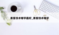 黑客技术哪学最好_黑客技术哪学