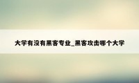 大学有没有黑客专业_黑客攻击哪个大学