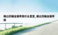 端口扫描全部开放什么意思_端口扫描全部开放
