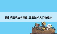 黑客手把手技术教程_黑客技术入门教程bt
