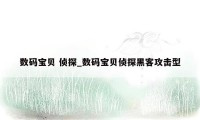 数码宝贝 侦探_数码宝贝侦探黑客攻击型