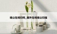 端口在线扫码_国外在线端口扫描