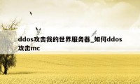 ddos攻击我的世界服务器_如何ddos攻击mc