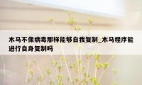 木马不像病毒那样能够自我复制_木马程序能进行自身复制吗