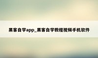 黑客自学app_黑客自学教程视频手机软件