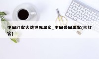 中国红客大战世界黑客_中国爱国黑客(即红客)