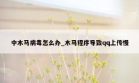 中木马病毒怎么办_木马程序导致qq上传慢