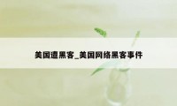 美国遭黑客_美国网络黑客事件