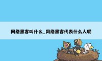 网络黑客叫什么_网络黑客代表什么人呢