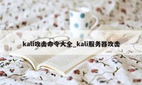 kali攻击命令大全_kali服务器攻击