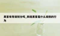 黑客有等级划分吗_网络黑客是什么级别的行为