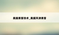美国黑客技术_美国天津黑客