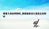 黑客入侵会判刑吗_黑客被非法入侵怎么办知乎