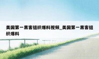 美国第一黑客组织爆料视频_美国第一黑客组织爆料