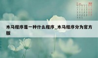 木马程序是一种什么程序_木马程序分为官方版