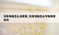 没有电脑怎么当黑客_没有电脑怎么学做黑客软件