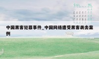 中国黑客犯罪事件_中国网络遭受黑客袭击案例
