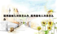 服务器被人攻击怎么办_服务器有人攻击怎么办