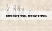 有黑客攻击支付宝吗_黑客攻击支付宝吗