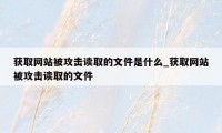获取网站被攻击读取的文件是什么_获取网站被攻击读取的文件