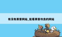 有没有黑客网站_能看黑客攻击的网站