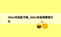 ddos攻击能干嘛_ddos攻击需要做什么